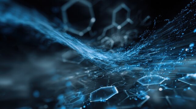 Quantum Processing futuristic blue digital framework emitting energetic signals symbolizing next generation computing and scientific breakthroughs focus on advanced research theme whimsical.