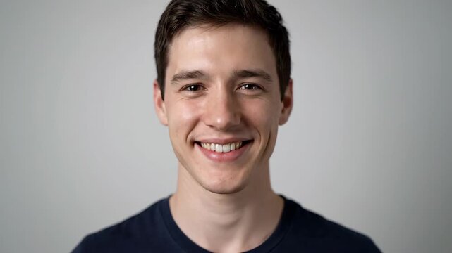 Smiling Men Front Close-up, Collection of Smiling Expressions of Young Men