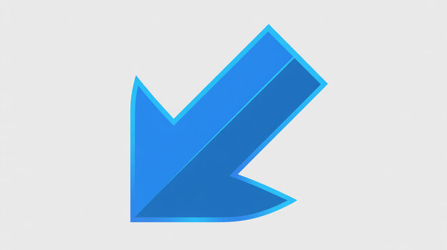Bold blue arrow pointing diagonally down and to the left
