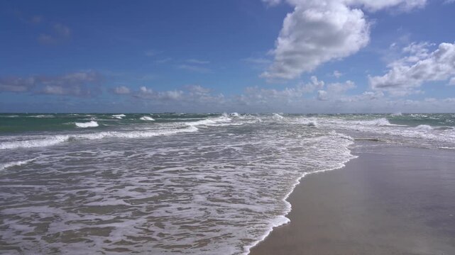 Turbulent Waves at Grenen Where Two Seas Meet, Skagen, North Denmark