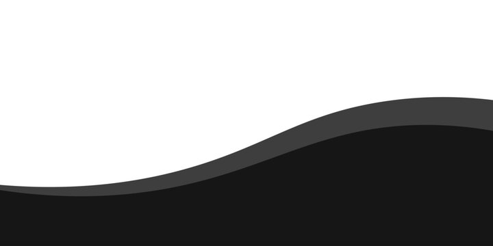 Abstract black and dark grey wavy lines on white background. Minimalist elegant corporate monochrome wave vector design illustration for banner, header, poster, or website backdrop.