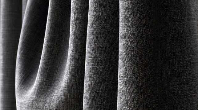 Textured charcoal drapery with deep folds and soft shadows