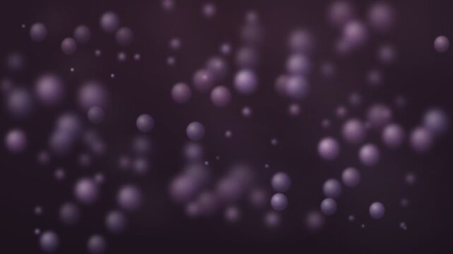 Abstract purple spheres floating on a dark background