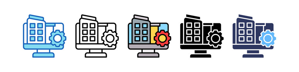 Naklejka premium Building System multiple icon