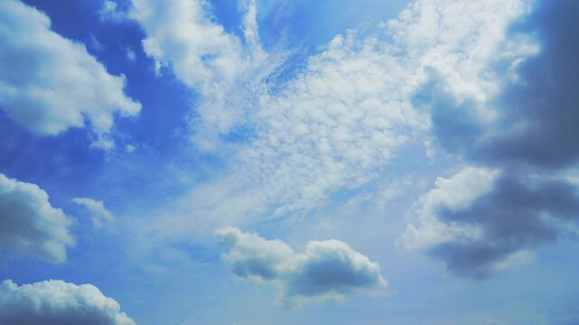 【タイムラプス】突き抜ける青空とダイナミックに流れるうろこ雲
