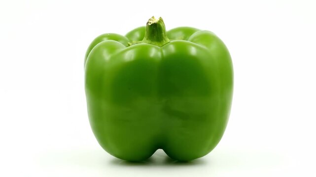 Close-up of green bell peppers, close-up of green round bell peppers on a white background