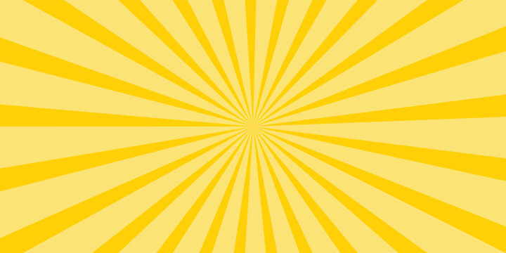 Yellow abstract background with light of sunburst. yellow starburst with halftone. sun ray retro background with flash