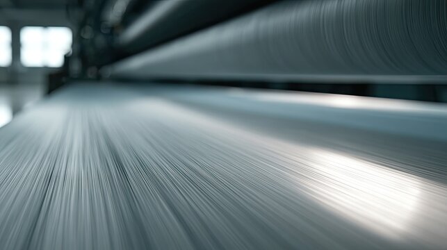 Industrial machine processing continuous web of material