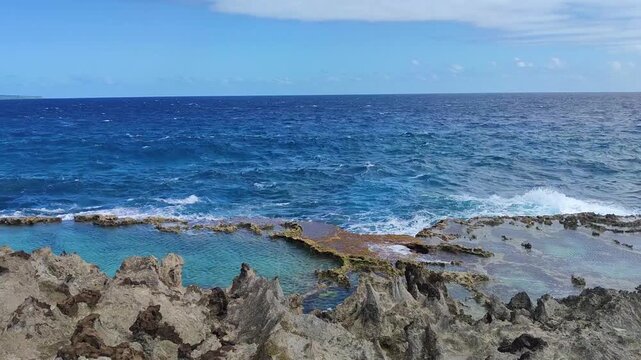 Blowhole on the Tinian Island in the Pacific