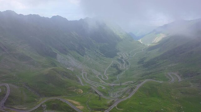 Transfagarasan Highway in Romanian mountains
