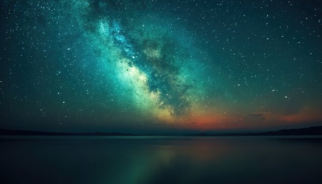 Stardust Aurora: A Dreamlike Meteor Shower Reflected on the Water and the Radiance of the Sky