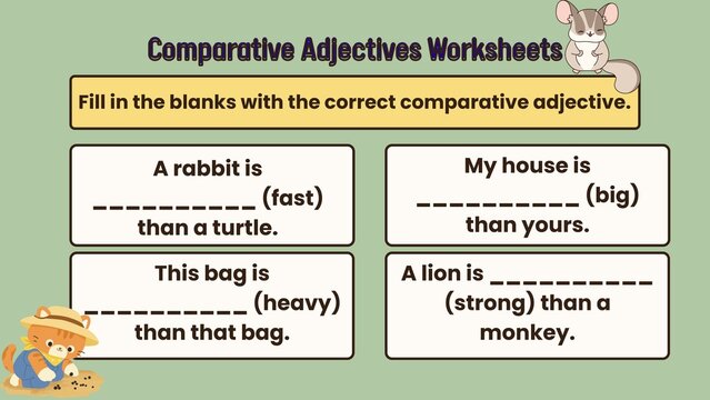 Engaging language learning activity for mastering comparative adjectives in English grammar education