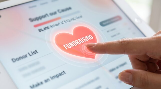 Fundraising, charity, donation, online giving, heart concept