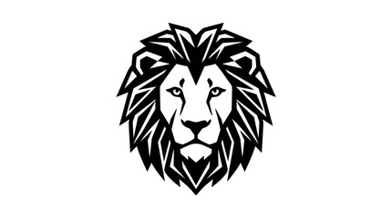 Obraz premium Geometric Lion Head Logo - Majestic Animal Emblem