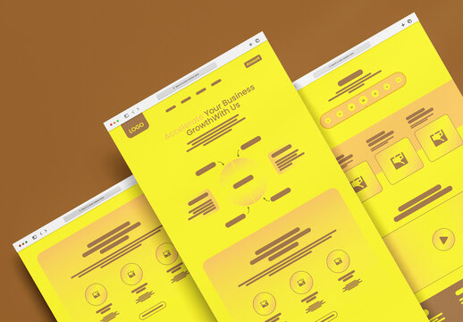Modern Business Landing Page Website Wireframe Template Design