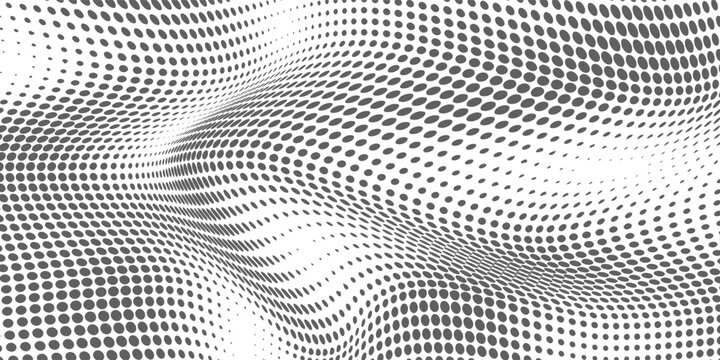Black polka dots seamless pattern on white background. Halftone minimalist abstract wall in diagonal lines.