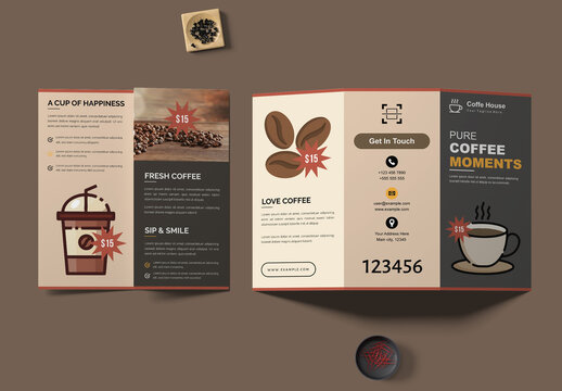 Coffee Shop Trifold Brochure Template