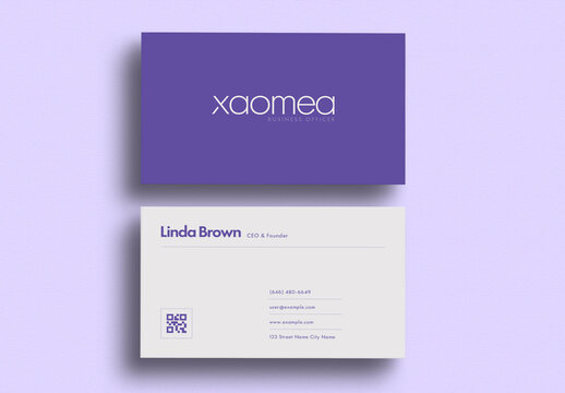 Modern Purple Business Card Design with Minimal Corporate Branding and Professional Identity Layout