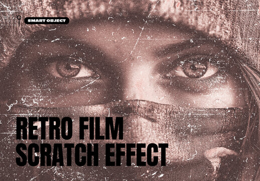 Retro Film Scratch Photo Effect Template