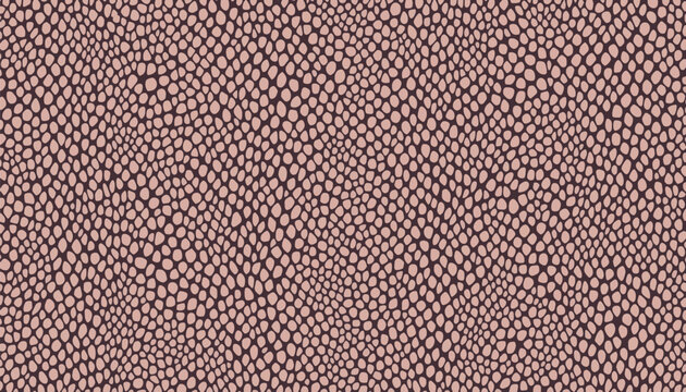 Luxury reptile skin pattern vector background. Seamless snake or lizard scales texture with realistic animal print. Exotic pink and brown leather design for premium fashion textiles and backgrounds.