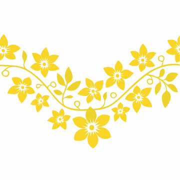Yellow floral vine border