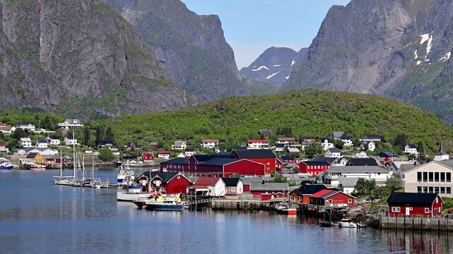 The small town of Reine in the Lofoten Islands in Northern Norway.