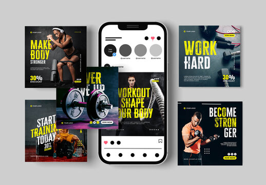 Fitness Social Media Pack Template