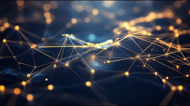 Global network on Earth concept Abstract business connection of lines from nodes It is connected to endless nodes and represents the innovation of communication in the networking
