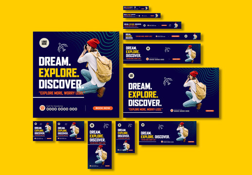 Travel Agency Web Banner Template Set