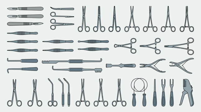 Comprehensive Collection of Surgical Instruments for Medical Procedures.