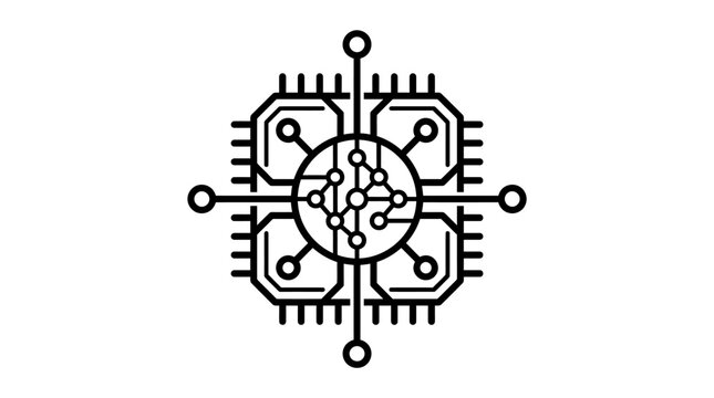 Abstract digital network connection symbol.