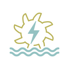 Fototapeta premium Hydro turbine energy outline vector icon
