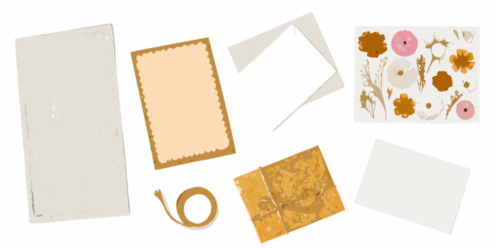vintage ephemera collection vector postage stamp blank
