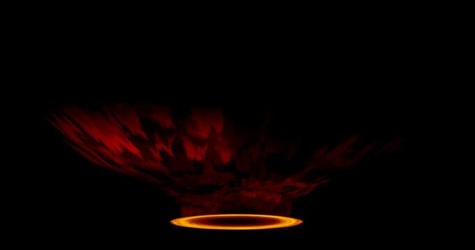 fire portal effect on black background