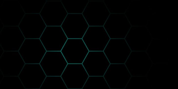 Abstract blue geometric background with a seamless hexagonal honeycomb pattern and high-tech grid texture