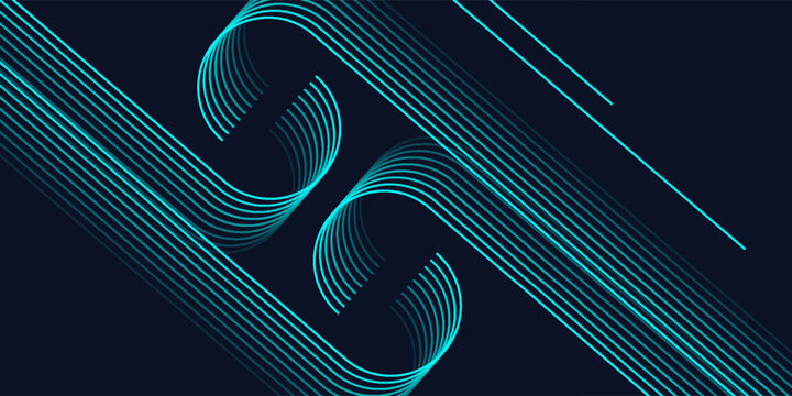Abstract dark background with vibrant cyan geometric circuit line streams