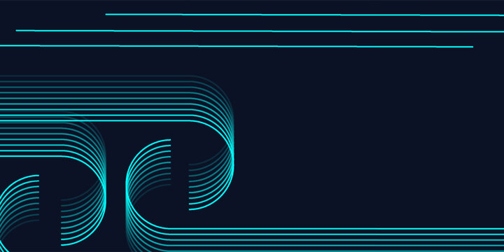 Abstract dark background with vibrant cyan geometric circuit line streams