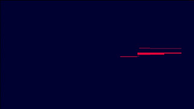 Minimalist dark blue background with red digital glitch signal artifact loop
