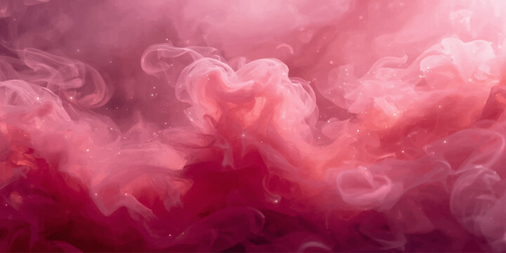 Magical pink vapor drifts across a glowing abstract background, revealing layers of fluid texture and graceful movement.