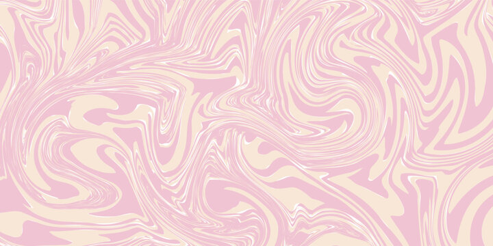 Pink candy pattern background. Abstract vector melted caramel texture. Strawberry cream swirls. Liquid mousse background. Psychedelic trippy raspberry ice cream.