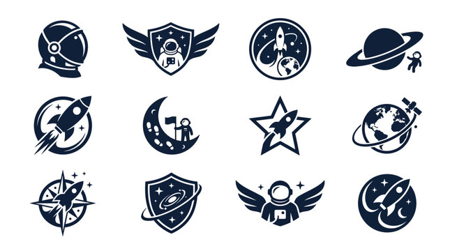  astronaut head emblem silhouette  astronaut badge silhouette  mission patch silhouette  planet and astronaut symbol silhouette  rocket emblem silhouette  moon landing symbol silhouette  star badge 