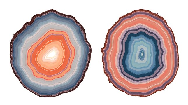 Colorful Geode Slices Abstract Artwork Round Edge