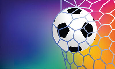 Fototapeta premium luxury football goal in net, Soccer football Goal vector design