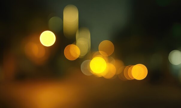 Softly glowing orbs of warm light create an abstract, dreamy bokeh background