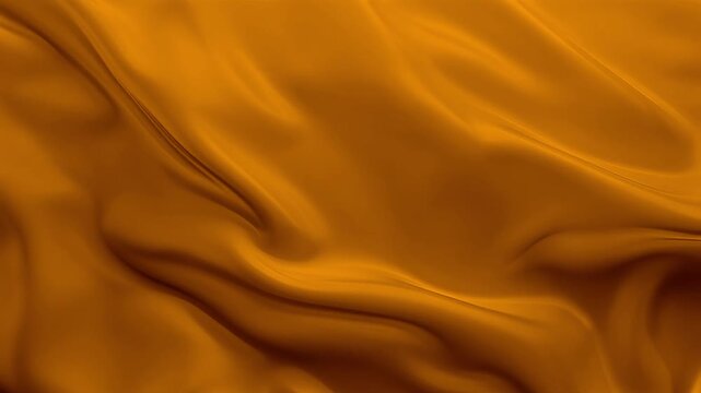 Elegant Wavy Golden Brown Silk Fabric Background Texture