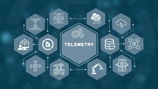 Telemetry data stream interface featuring remote sensor tracking, wireless signal monitoring, and industrial automated diagnostics.