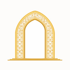 Fototapeta premium Golden Islamic Archway with Geometric Pattern