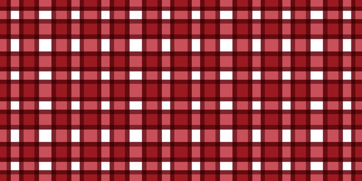 Red and white plaid seamless pattern background.