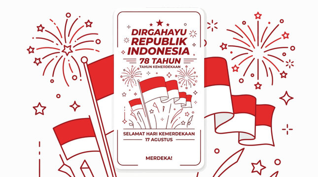 Indonesian Independence Day 78th Anniversary Celebration Design.