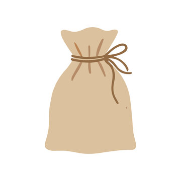 Brown paper bag with string tie.
